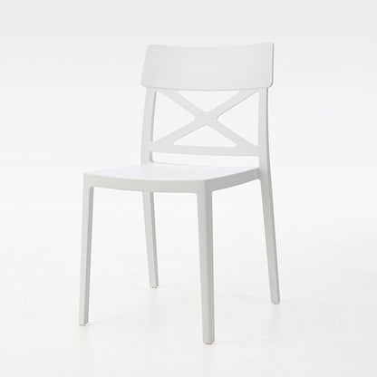 Modern Simplicity Square Plastic Stackable Dining Chair Backrest Armless For Dining Room