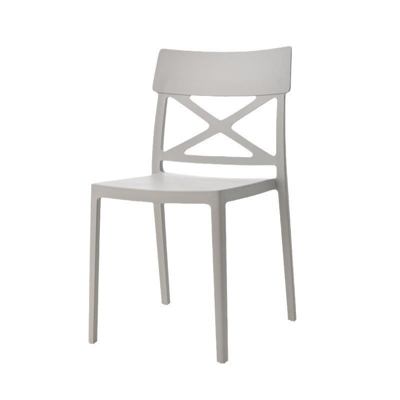 Modern Simplicity Square Plastic Stackable Dining Chair Backrest Armless For Dining Room