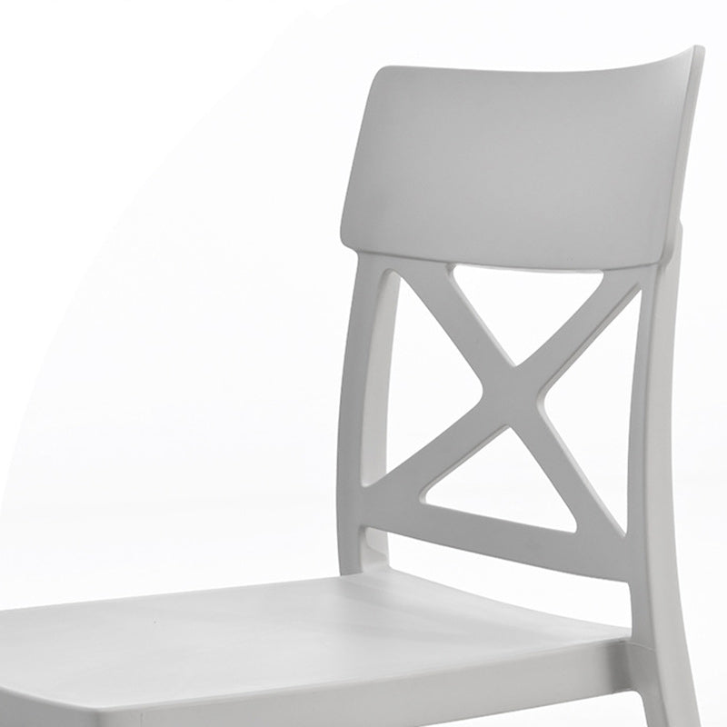 Modern Simplicity Square Plastic Stackable Dining Chair Backrest Armless For Dining Room