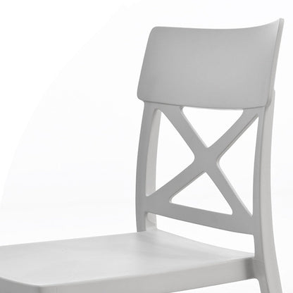 Modern Simplicity Square Plastic Stackable Dining Chair Backrest Armless For Dining Room
