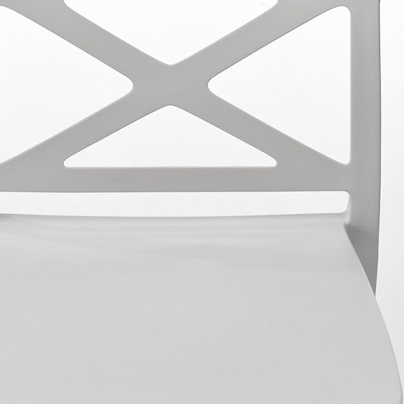 Modern Simplicity Square Plastic Stackable Dining Chair Backrest Armless For Dining Room