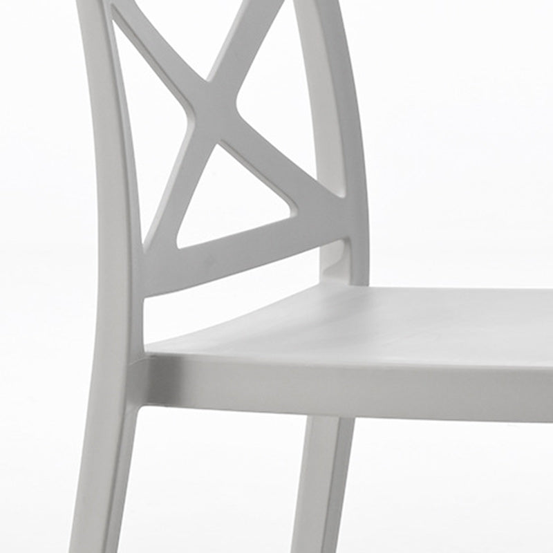Modern Simplicity Square Plastic Stackable Dining Chair Backrest Armless For Dining Room