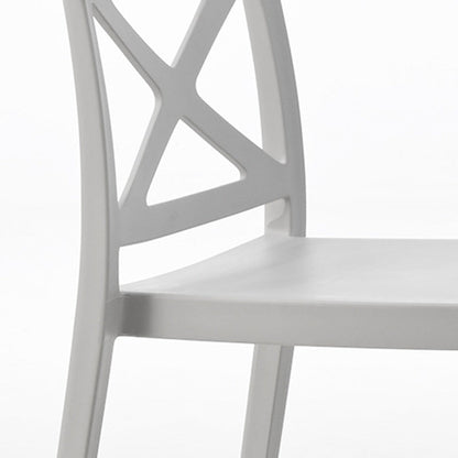 Modern Simplicity Square Plastic Stackable Dining Chair Backrest Armless For Dining Room