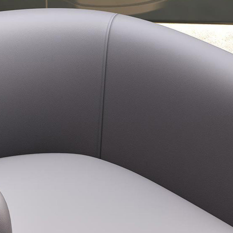 Contemporary Luxury Arc PU Leather Upholstered Metal Bar Stool Backrest Footrest For Dining Room