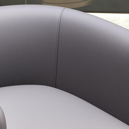 Contemporary Luxury Arc PU Leather Upholstered Metal Bar Stool Backrest Footrest For Dining Room