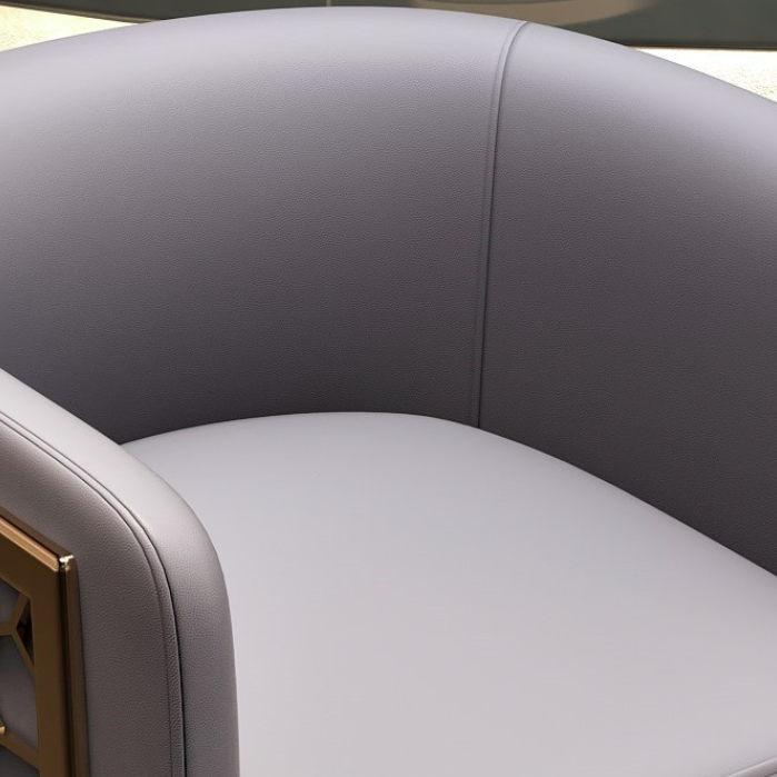 Contemporary Luxury Arc PU Leather Upholstered Metal Bar Stool Backrest Footrest For Dining Room