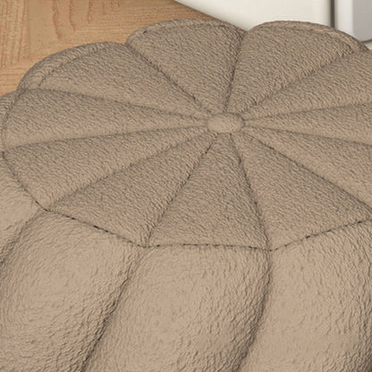 Contemporary Scandinavian Spiral Cylinder Lamb Fleece Solid Wood Frame Portable Vanity Stool For Bedroom