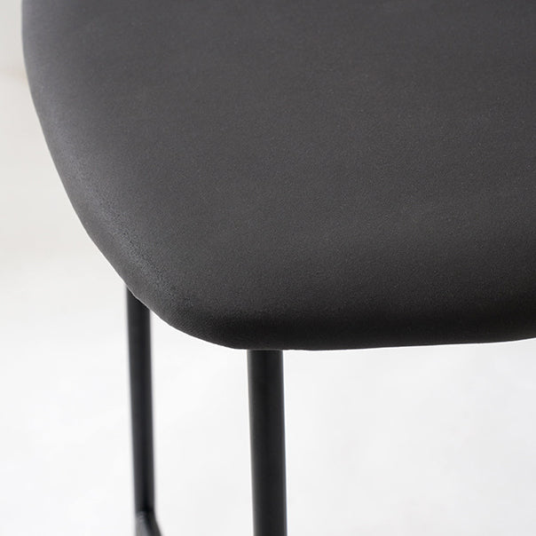 Modern Transitional Round Fabric Cushion Metal Bar Stool Flip-Up Solid Wood Backrest Footrest For Dining Room