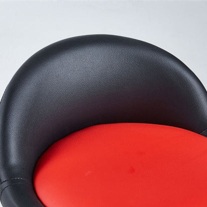 Contemporary Industrial Round PU Leather Reinforced Iron Frame Bar Stool Low Back Footrest For Dining Room