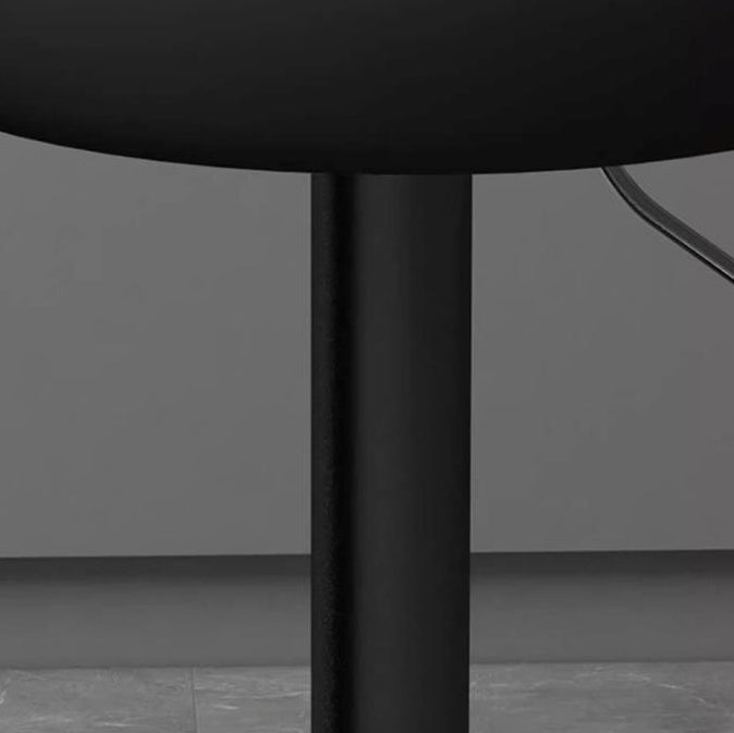 Contemporary Luxury Round PU Leather Upholstered Liftable Swivel Bar Stool Low Back For Dining Room