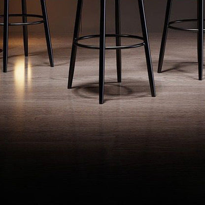 Contemporary Nordic Round PU Leather Microfiber Leather Genuine Leather Better Material Genuine Leather Upholstered Iron Bar Stool Backrest Footrest For Dining Room