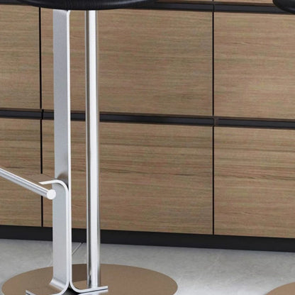 Traditional Colonial Round Solid Wood Metal Bar Stool Backless Footrest For Dining Room