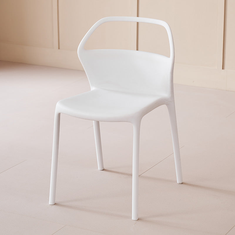 Contemporary Scandinavian Square Plastic Stackable Dining Chair Backrest For Dining Room