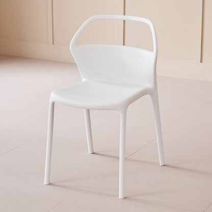 Contemporary Scandinavian Square Plastic Stackable Dining Chair Backrest For Dining Room