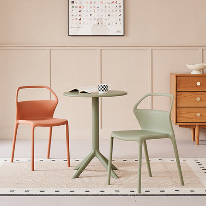 Contemporary Scandinavian Square Plastic Stackable Dining Chair Backrest For Dining Room