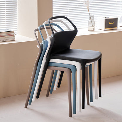 Contemporary Scandinavian Square Plastic Stackable Dining Chair Backrest For Dining Room
