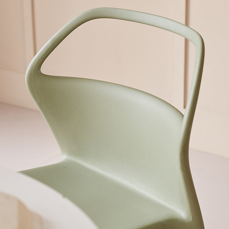 Contemporary Scandinavian Square Plastic Stackable Dining Chair Backrest For Dining Room