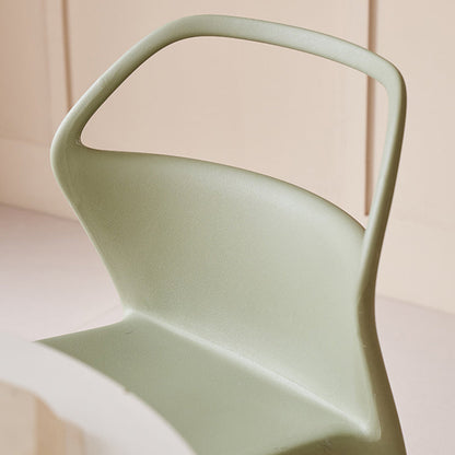 Contemporary Scandinavian Square Plastic Stackable Dining Chair Backrest For Dining Room