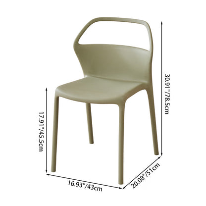Contemporary Scandinavian Square Plastic Stackable Dining Chair Backrest For Dining Room