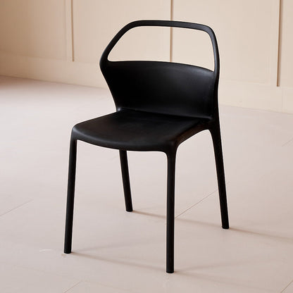 Contemporary Scandinavian Square Plastic Stackable Dining Chair Backrest For Dining Room