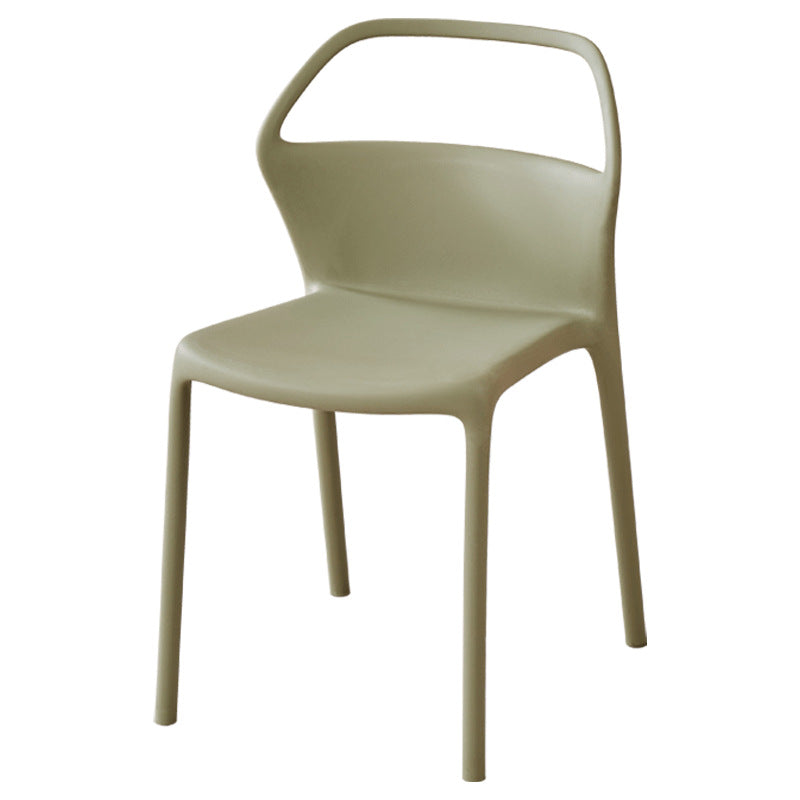 Contemporary Scandinavian Square Plastic Stackable Dining Chair Backrest For Dining Room