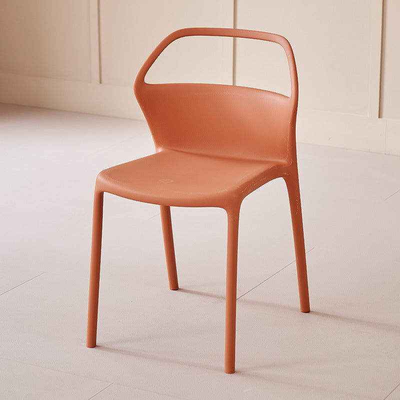 Contemporary Scandinavian Square Plastic Stackable Dining Chair Backrest For Dining Room