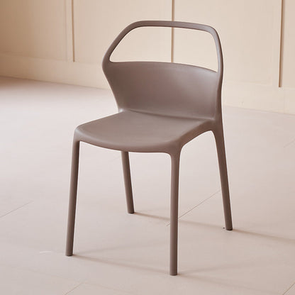 Contemporary Scandinavian Square Plastic Stackable Dining Chair Backrest For Dining Room
