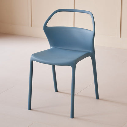 Contemporary Scandinavian Square Plastic Stackable Dining Chair Backrest For Dining Room