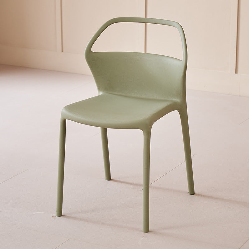 Contemporary Scandinavian Square Plastic Stackable Dining Chair Backrest For Dining Room