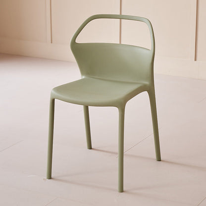 Contemporary Scandinavian Square Plastic Stackable Dining Chair Backrest For Dining Room