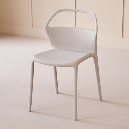 Contemporary Scandinavian Square Plastic Stackable Dining Chair Backrest For Dining Room