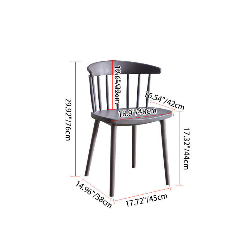 Modern Mid-Century Curved Plastic Dining Chair Open Back For Dining Room