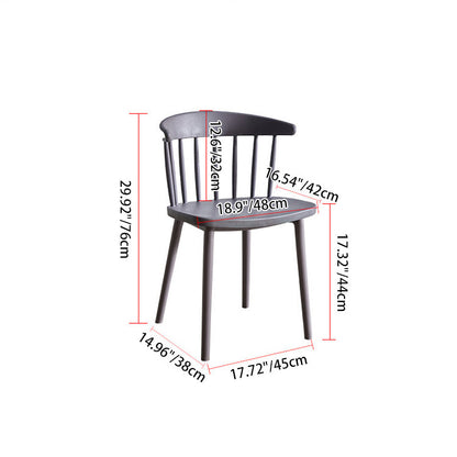 Modern Mid-Century Curved Plastic Dining Chair Open Back For Dining Room
