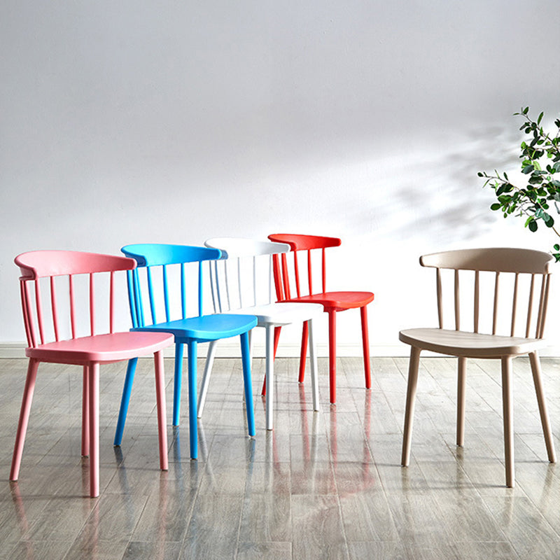 Modern Mid-Century Curved Plastic Dining Chair Open Back For Dining Room