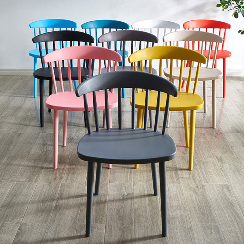 Modern Mid-Century Curved Plastic Dining Chair Open Back For Dining Room