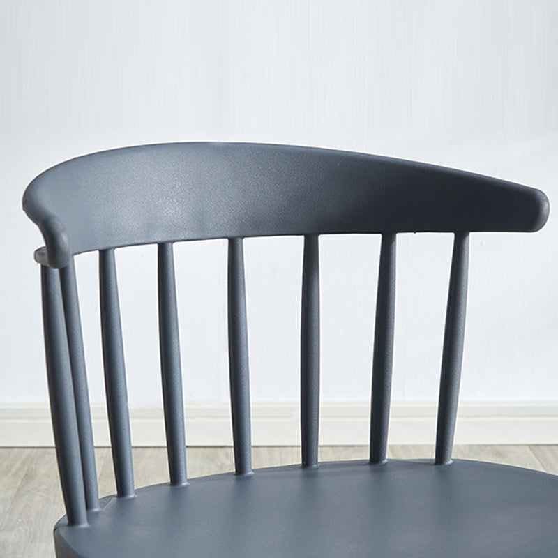 Modern Mid-Century Curved Plastic Dining Chair Open Back For Dining Room
