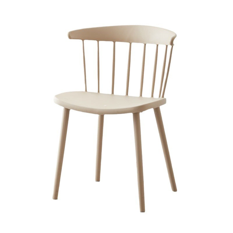 Modern Mid-Century Curved Plastic Dining Chair Open Back For Dining Room