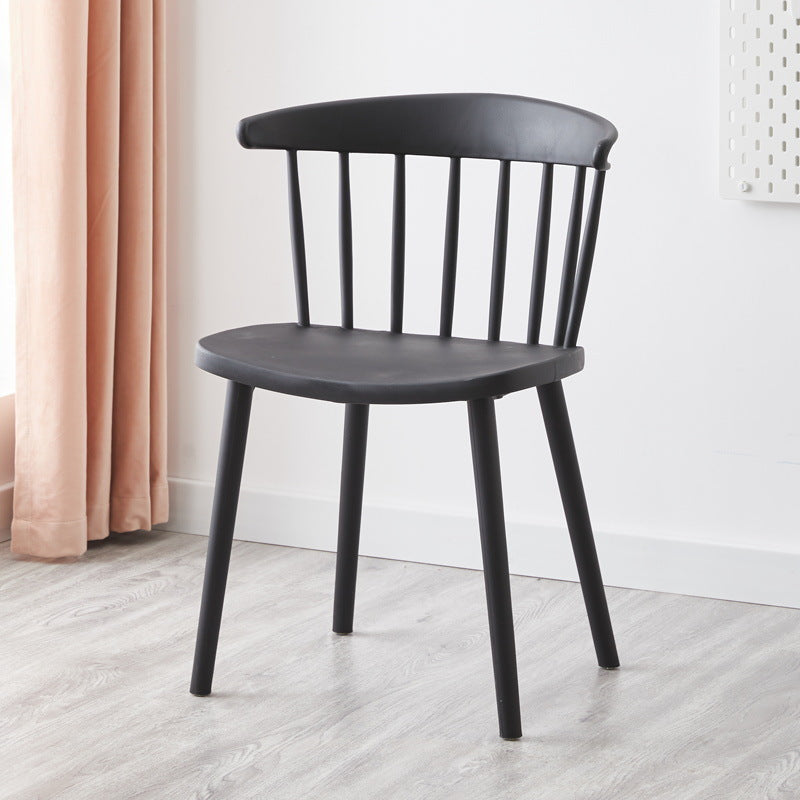 Modern Mid-Century Curved Plastic Dining Chair Open Back For Dining Room