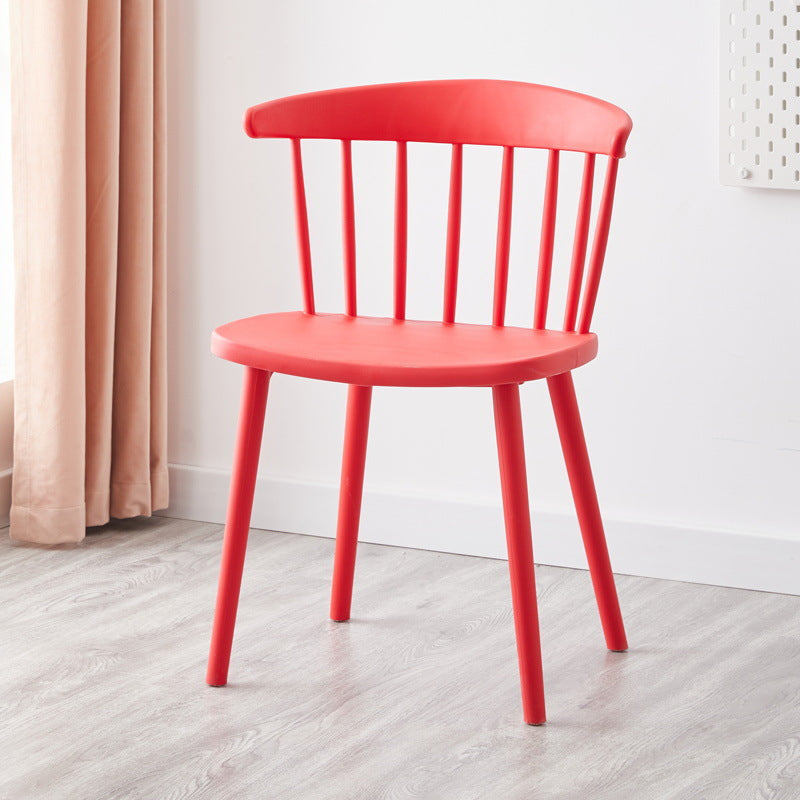 Modern Mid-Century Curved Plastic Dining Chair Open Back For Dining Room