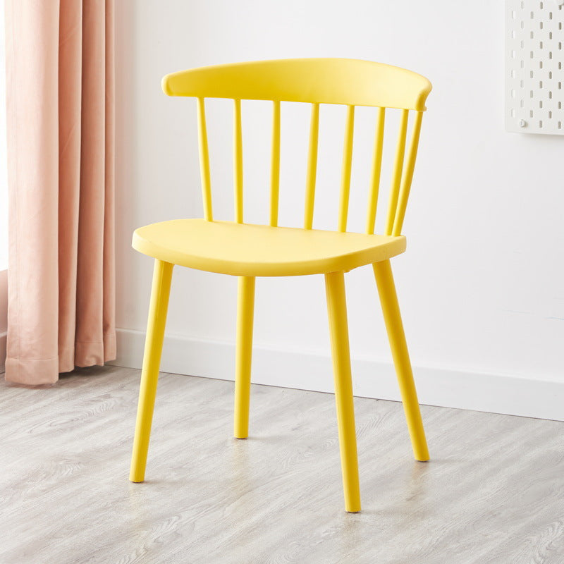 Modern Mid-Century Curved Plastic Dining Chair Open Back For Dining Room