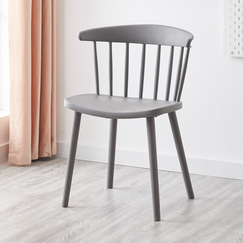Modern Mid-Century Curved Plastic Dining Chair Open Back For Dining Room