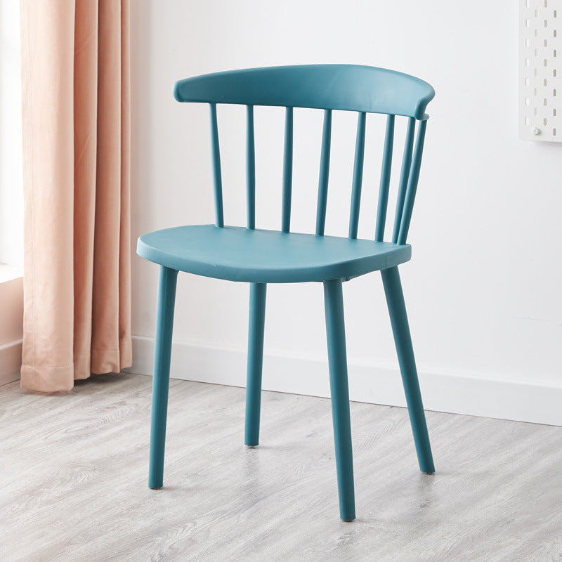 Modern Mid-Century Curved Plastic Dining Chair Open Back For Dining Room