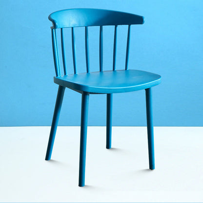 Modern Mid-Century Curved Plastic Dining Chair Open Back For Dining Room