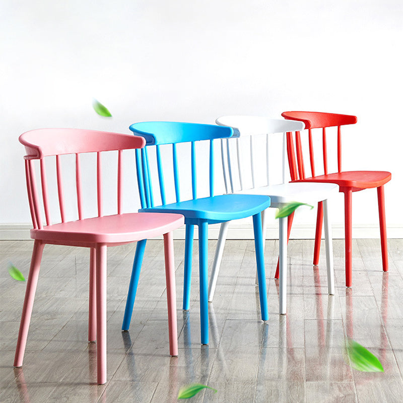 Modern Mid-Century Curved Plastic Dining Chair Open Back For Dining Room