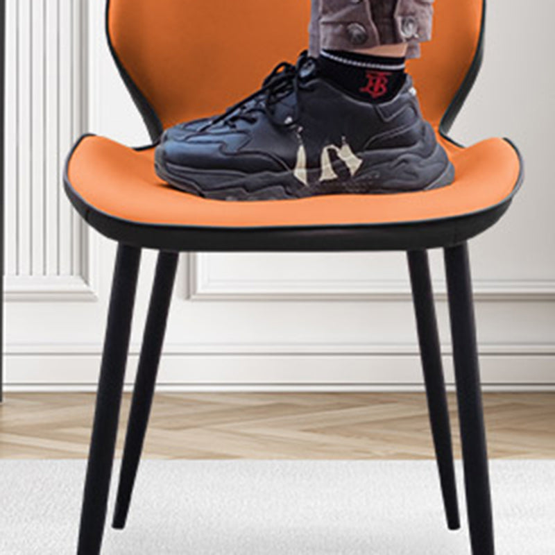 Modern Simplicity Tech Fabric Upholstered Carbon Steel Legs Dining Chair Backrest For Dining Room