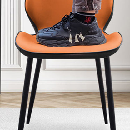 Modern Simplicity Tech Fabric Upholstered Carbon Steel Legs Dining Chair Backrest For Dining Room