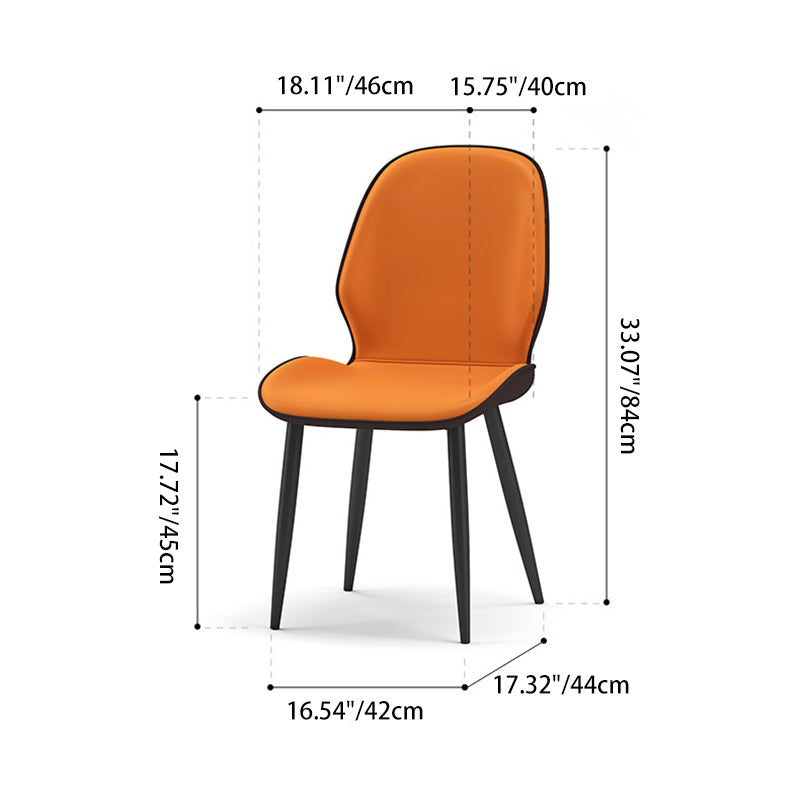 Modern Simplicity Tech Fabric Upholstered Carbon Steel Legs Dining Chair Backrest For Dining Room