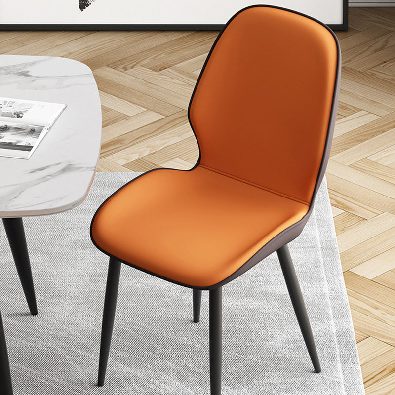 Modern Simplicity Tech Fabric Upholstered Carbon Steel Legs Dining Chair Backrest For Dining Room