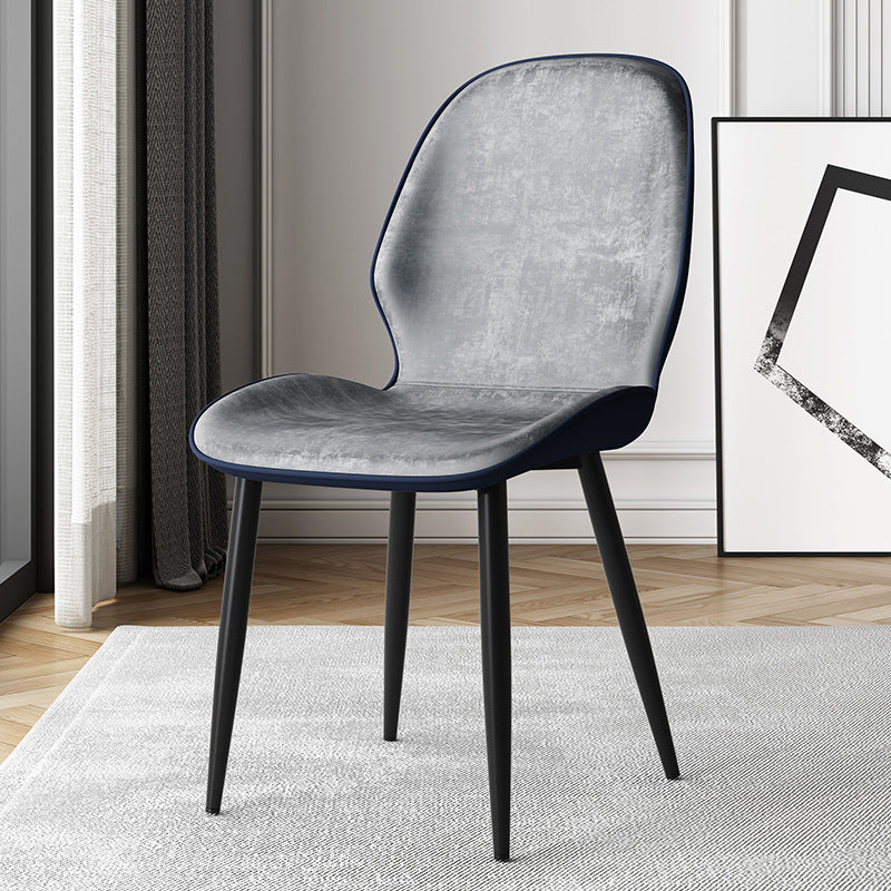 Modern Simplicity Tech Fabric Upholstered Carbon Steel Legs Dining Chair Backrest For Dining Room