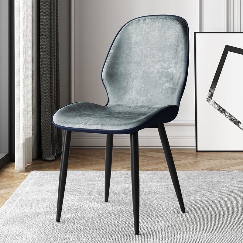 Modern Simplicity Tech Fabric Upholstered Carbon Steel Legs Dining Chair Backrest For Dining Room